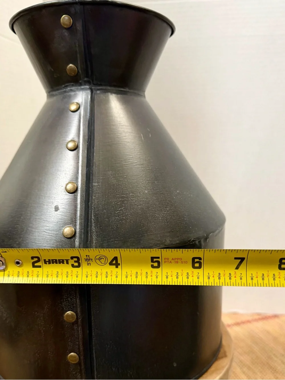 West Elm Black Metal Vase with Brass Rivet Accents 2014